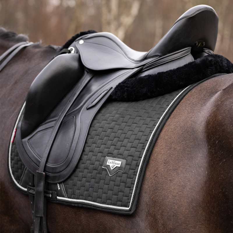 LeMieux Puissance Suede Dressage Pad - Black-1